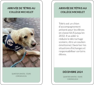 exemple de carte Chronolocal recto-verso avec le nouveau design